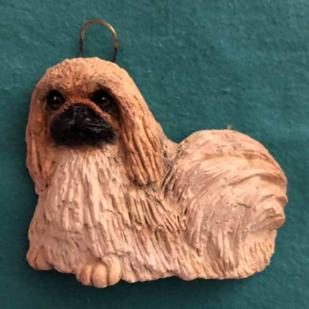 Pekingese Dog Holiday Ornaments, Tan